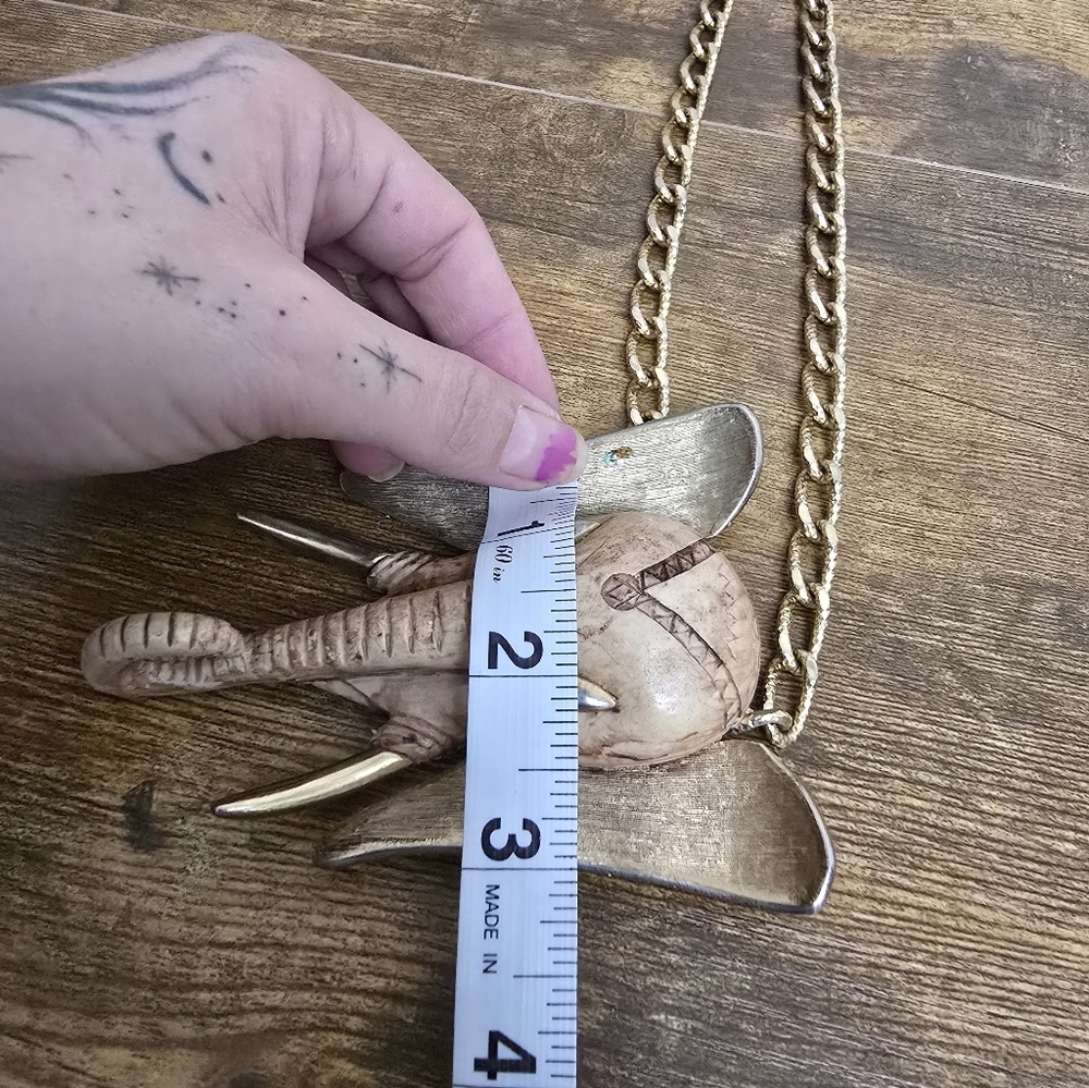 Large Elephant Pendant Necklace with Chain - Picture 10 of 10